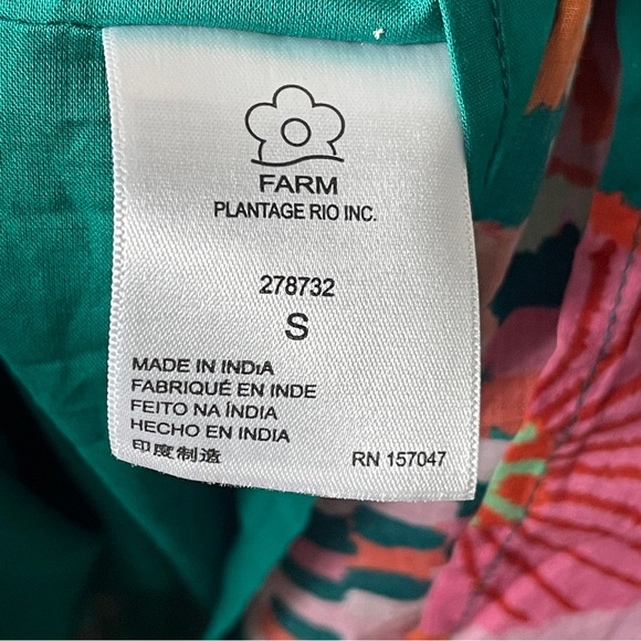 Farm Rio Pleated Palm Midi Dress Tropical - Picture 7 of 16